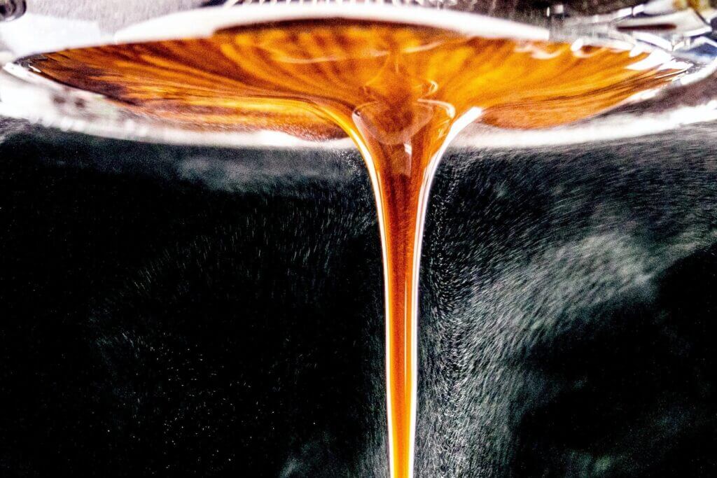 pouring-espresso-from machine